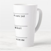 私はまだ気に引用文おもしろいタイポグラフィコーヒー/ カフェラテマグ (右アングル)