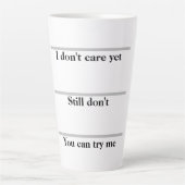 私はまだ気に引用文おもしろいタイポグラフィコーヒー/ カフェラテマグ (正面)