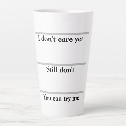 私はまだ気に引用文おもしろいタイポグラフィコーヒー/ カフェラテマグ (正面)