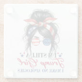 私はまだ申し訳ない切り株の女だ ガラスコースター (裏面)