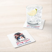 私はまだ申し訳ない切り株の女だ スクエアペーパーコースター (インサイチュ)