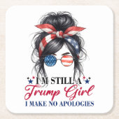 私はまだ申し訳ない切り株の女だ スクエアペーパーコースター (正面)