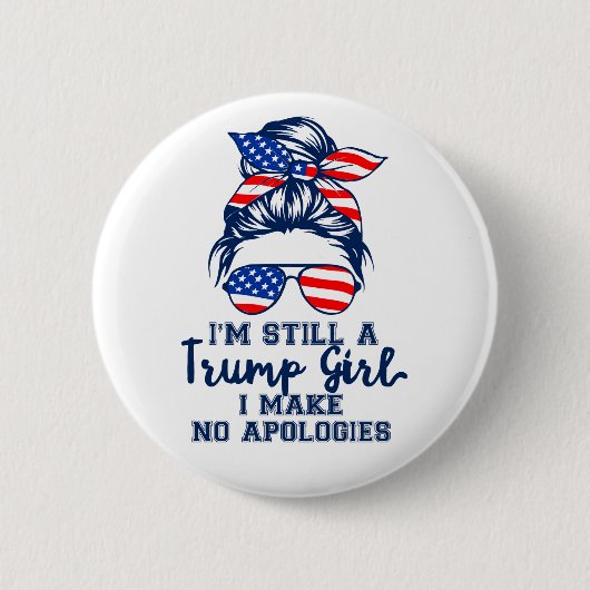 私はまだ申し訳ない切り株の女の子 缶バッジ (正面)