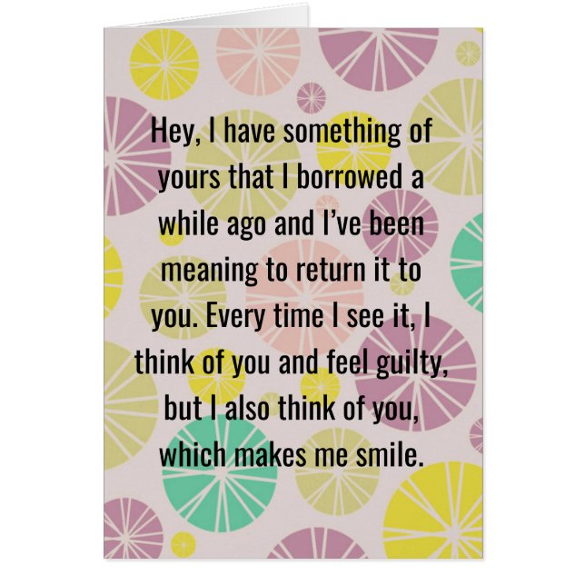 "私はまだ私が"カードを借りたその事を有します (正面)