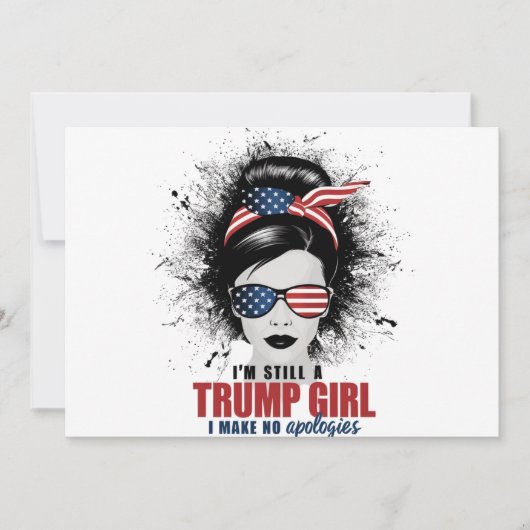私はまだ私は謝罪を切り詰めていないトランプ女だ 招待状 (正面)
