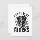 私はまだ遊ブロックのおもしろいCat整備士エンジンを持つ サンキューカード (正面/裏面)