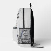 私はまだThingの書おもしろい作家のロゴ プリントバックパック (右)