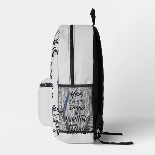 私はまだThingの書おもしろい作家のロゴ プリントバックパック (右)