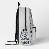 私はまだThingの書おもしろい作家のロゴ プリントバックパック (左)