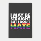 私はまっすぐかもしれないが、LGBTゲイは嫌いではない ポストイット (正面)