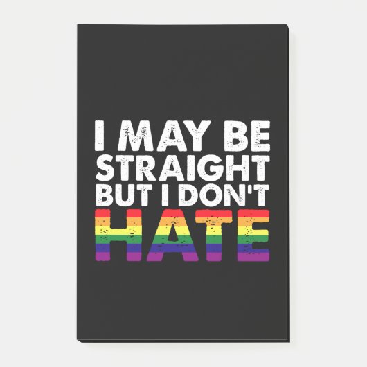 私はまっすぐかもしれないが、LGBTゲイは嫌いではない ポストイット (正面)