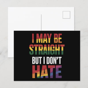 私はまっすぐかもしれないが、LGBTゲイプライドは嫌いではない ポストカード
