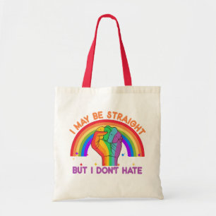 私はまっすぐかもしれないが、LGBTQIAプライドは嫌いではない トートバッグ