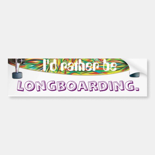 私はむしろありま、longboarding バンパーステッカー (正面)