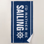 私はむしろおもしろいな退職のギフトを航海していました ビーチタオル (正面)