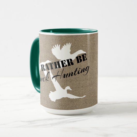 私はむしろアヒルの狩りのアヒルおよびバーラップです マグカップ (正面左)