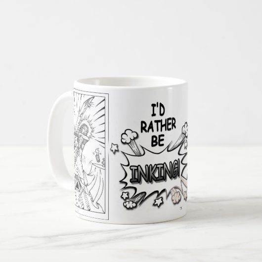 私はむしろコップにインクをしみ込ませていました コーヒーマグカップ (正面左)