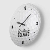 私はむしろゴルフをしていました ラージ壁時計 (傾斜)