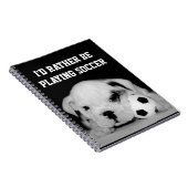 "私はむしろサッカー"の英国のブルドッグの子犬遊んでいました ノートブック (右側)