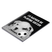 "私はむしろサッカー"の英国のブルドッグの子犬遊んでいました ノートブック (左側)