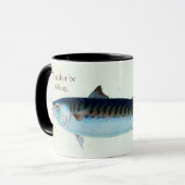 私はむしろサバの魚釣りのマグです コーヒーマグカップ (正面左)