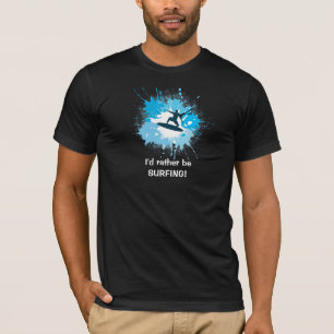 私はむしろサーフィン!Tシャツ（黒） Tシャツ