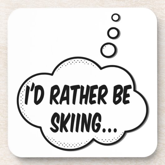 私はむしろスキーをしたい コースター (正面)