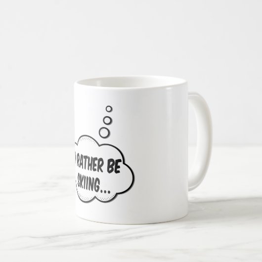 私はむしろスキーをしたい コーヒーマグカップ (正面右)