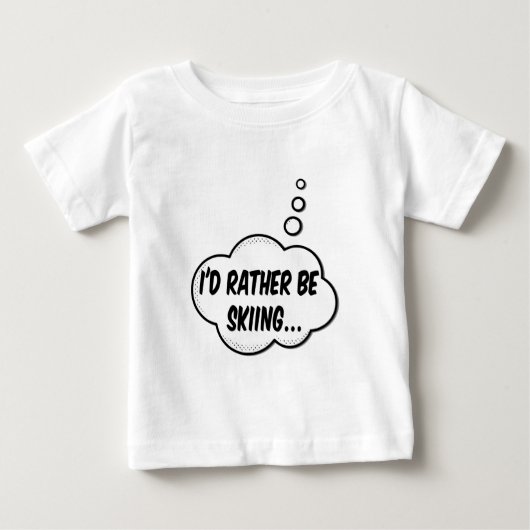 私はむしろスキーをしたい ベビーTシャツ (正面)