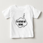 私はむしろスキーをしたい ベビーTシャツ (正面)