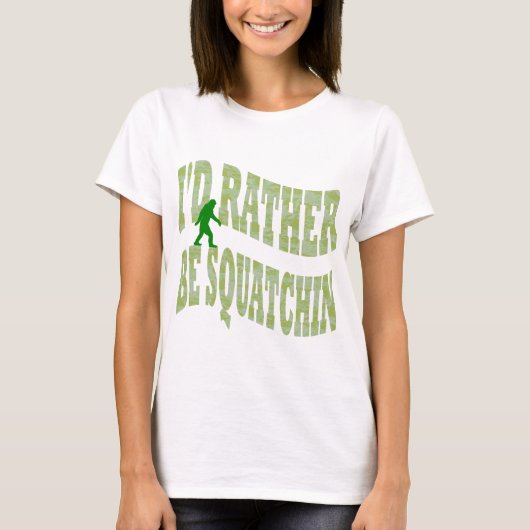 私はむしろスクアチングリーン迷彩柄 Tシャツ (正面)