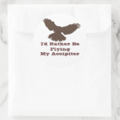 私はむしろステッカーにな飛んでいるりたい ラウンドシール (バッグ)