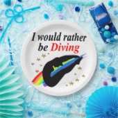 私はむしろダイバーガールデザイン ペーパープレート (パーティー)