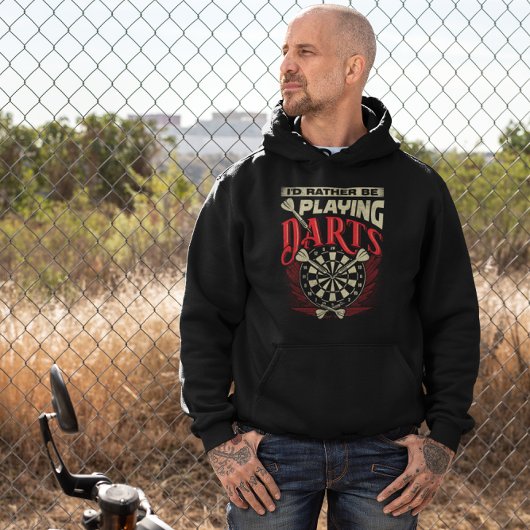 私はむしろダーツ遊になる – 皮肉なダーツのユーモア パーカ