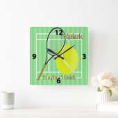 私はむしろテニスの柱時計を遊んでいました スクエア壁時計 (ホーム)