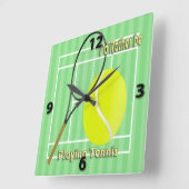 私はむしろテニスの柱時計を遊んでいました スクエア壁時計 (傾斜)