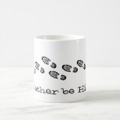 私はむしろハイキングのブーツ白黒おもしろい コーヒーマグカップ (中央)