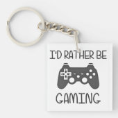 私はむしろビデオ賭博です キーホルダー (正面)