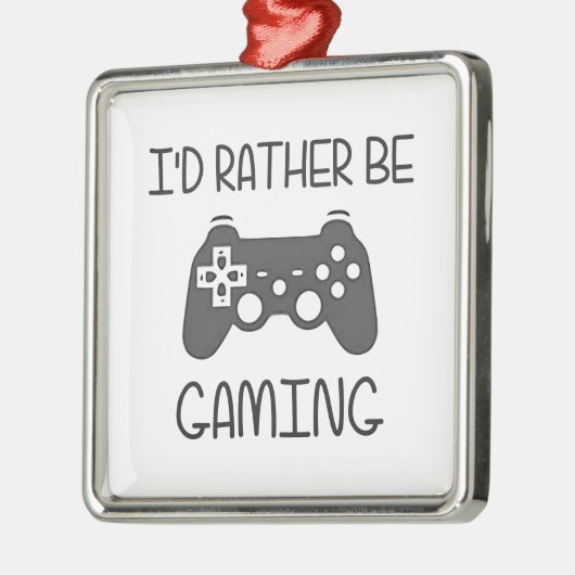 私はむしろビデオ賭博です メタルオーナメント (左)