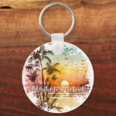 私はむしろビーチ風光明媚なサンセットキーチェーンにいる キーホルダー (正面)