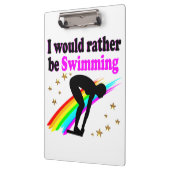 私はむしろピンクの虹のデザインを泳いでいたい クリップボード (左)