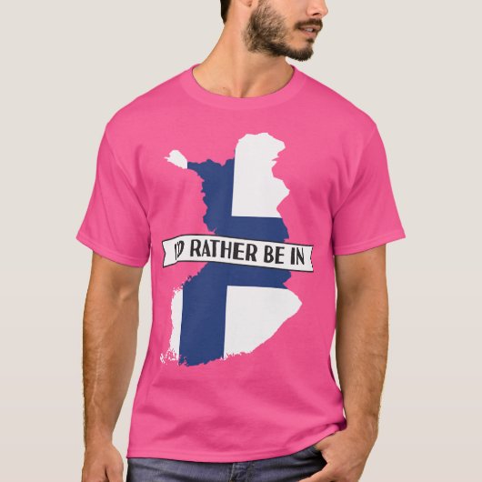 私はむしろフィンランドに行きたい Tシャツ (正面)