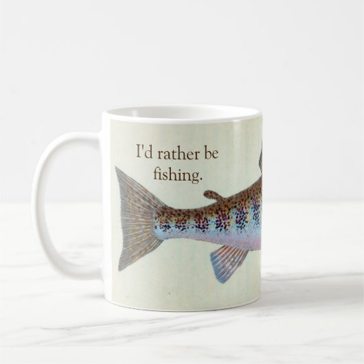私はむしろマスの魚釣りのマグです コーヒーマグカップ (左)
