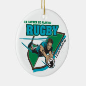 私はむしろラグビーを遊んでいました セラミックオーナメント (右)