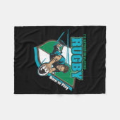 私はむしろラグビーを遊んでいました フリースブランケット (正面(横))