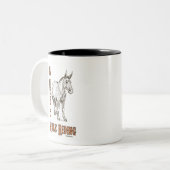私はむしろラバの乗馬のデザインです ツートーンマグカップ (正面左)