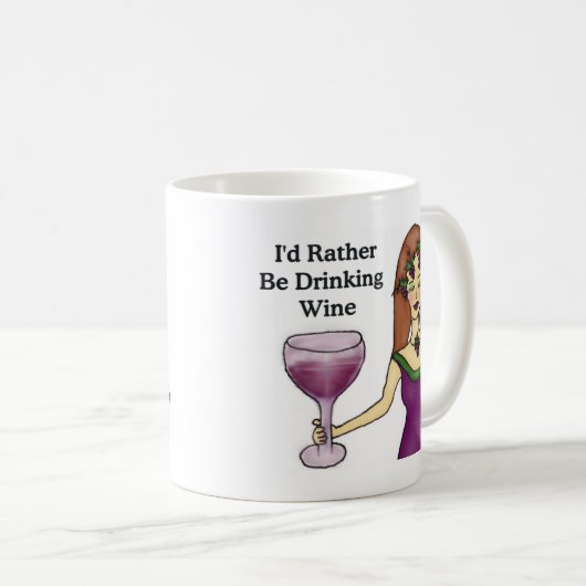 私はむしろワインを飲んでいました コーヒーマグカップ (正面右)