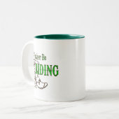 私はむしろ乗っていました ツートーンマグカップ (正面左)