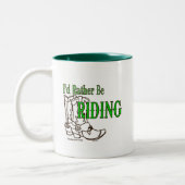 私はむしろ乗っていました ツートーンマグカップ (左)