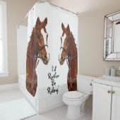 私はむしろ乗っていました! 馬 シャワーカーテン (インサイチュ)